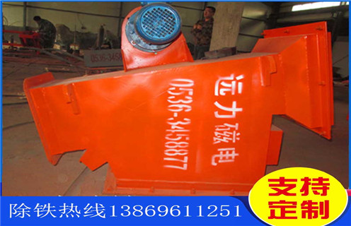 管道式除鐵器，江西管道式鏈條除鐵器_遠(yuǎn)力江西管道式鏈條除鐵器批發(fā)圖片價(jià)格原理廠家哪家好安裝說明書12000高斯 可定制工作原理_安裝示意